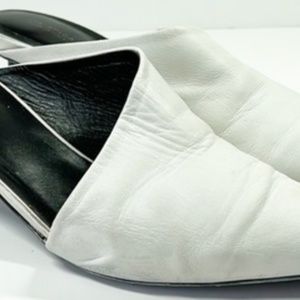 Via Spiga White Freya Kitten Heel Mule Size 9.5